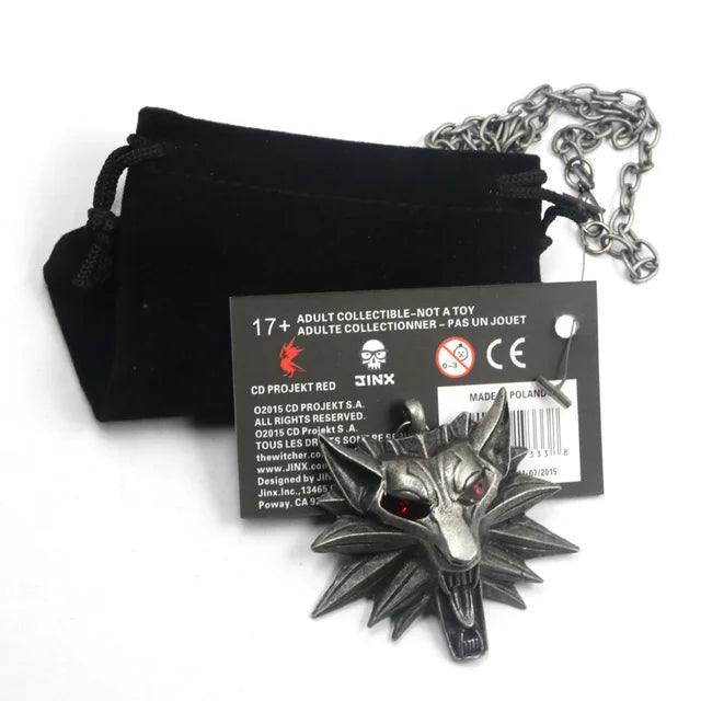 Witcher 3 Wild Hunt Wolf Head Medallion Necklace for Fans - Image 9