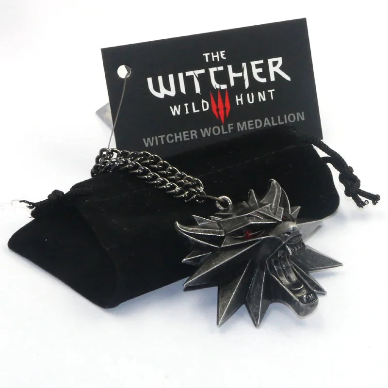 Witcher 3 Wild Hunt Wolf Head Medallion Necklace for Fans - Image 3
