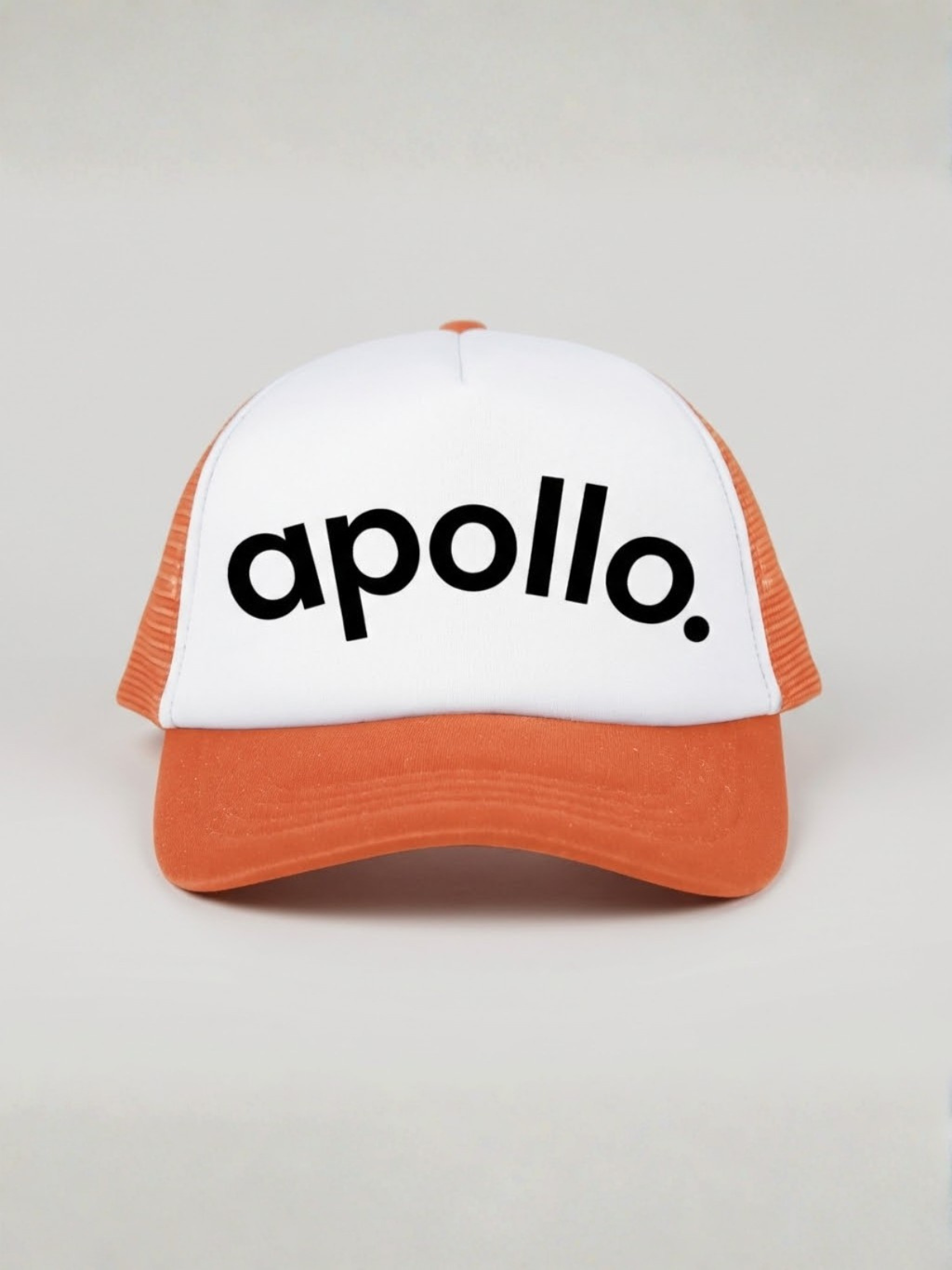 Orange and White Colorblock Trucker Hat - Retro Streetwear Cap