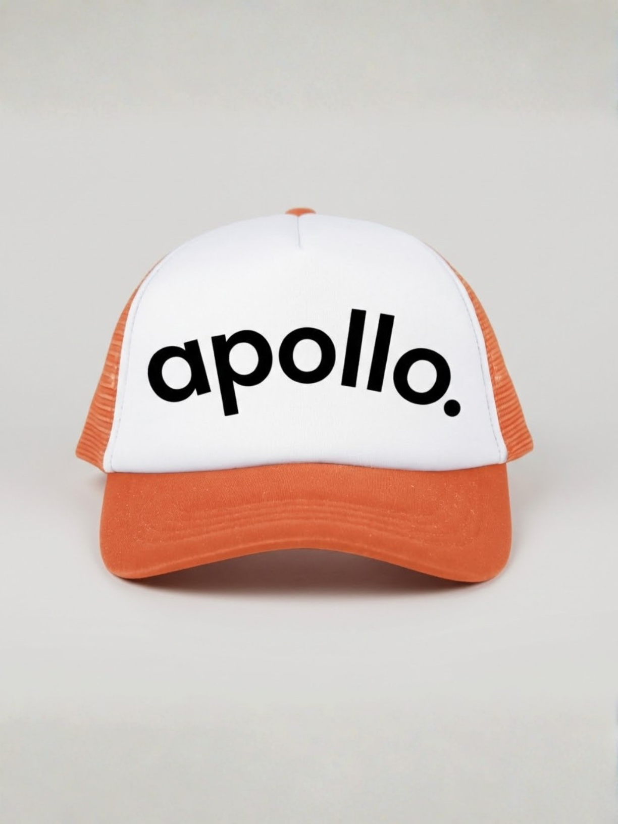 Orange and White Colorblock Trucker Hat - Retro Streetwear Cap