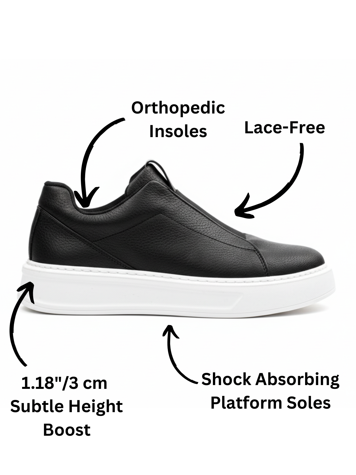 Men's Izmir X-4 Black Vegan Leather Slip-Ons