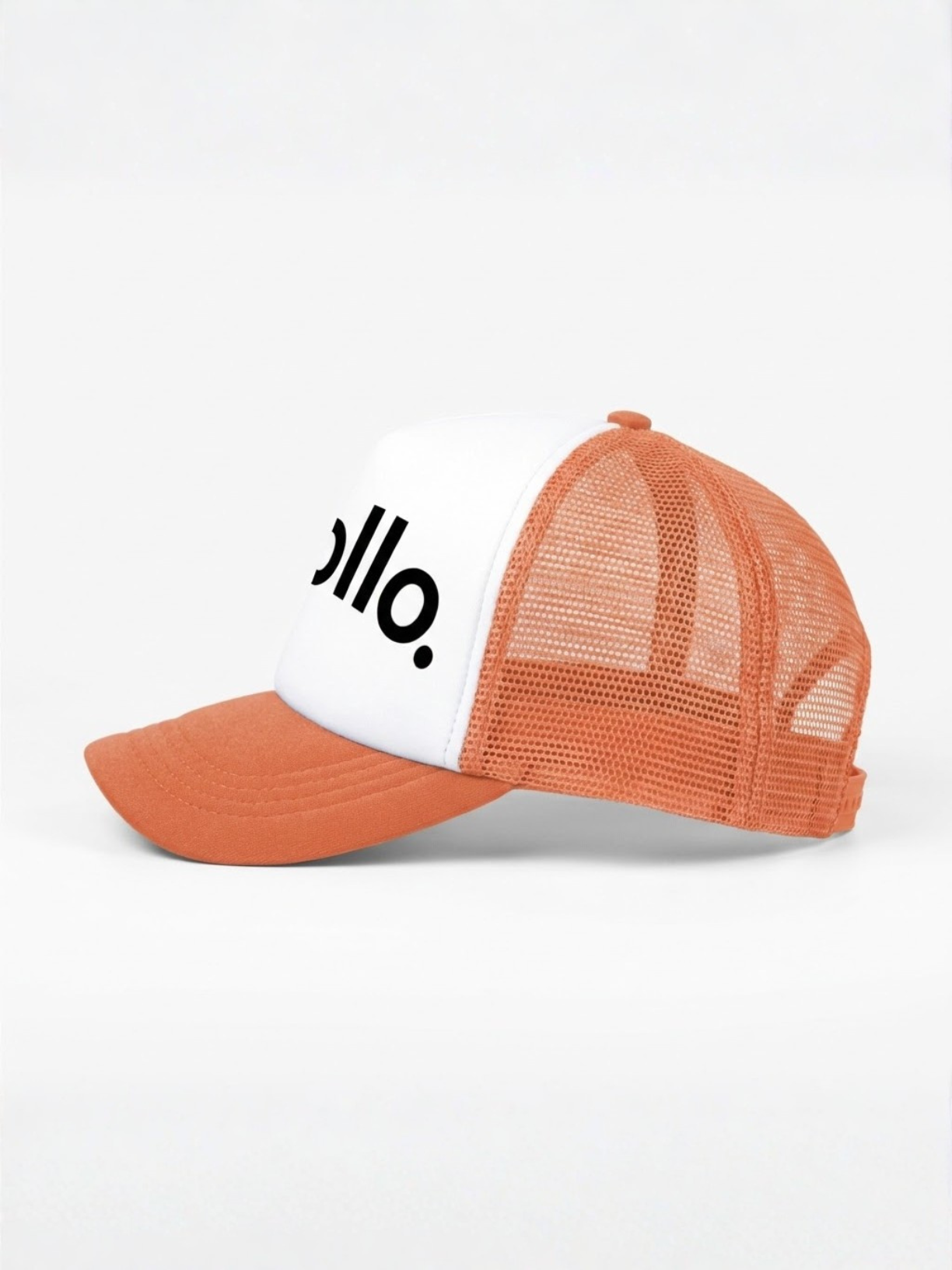 Orange and White Colorblock Trucker Hat - Retro Streetwear Cap
