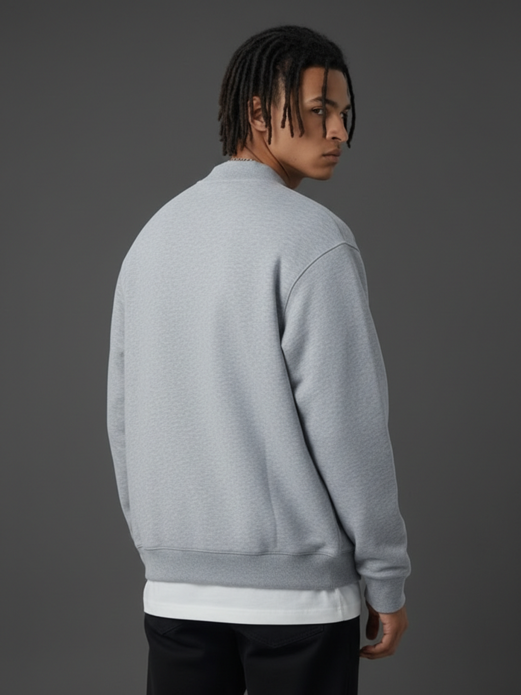 Grey Fleece Zip-Up Baseball Jacket