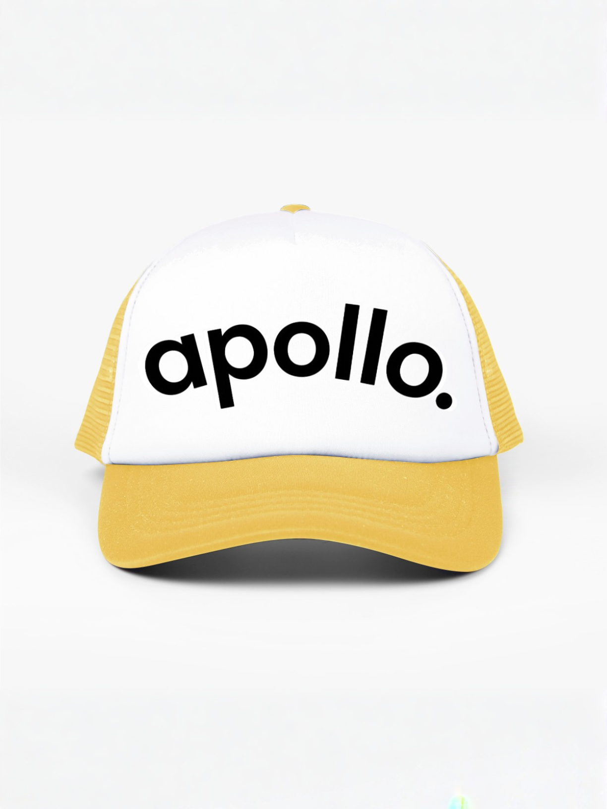 Yellow and White Colorblock Trucker Hat - Casual Streetwear Cap