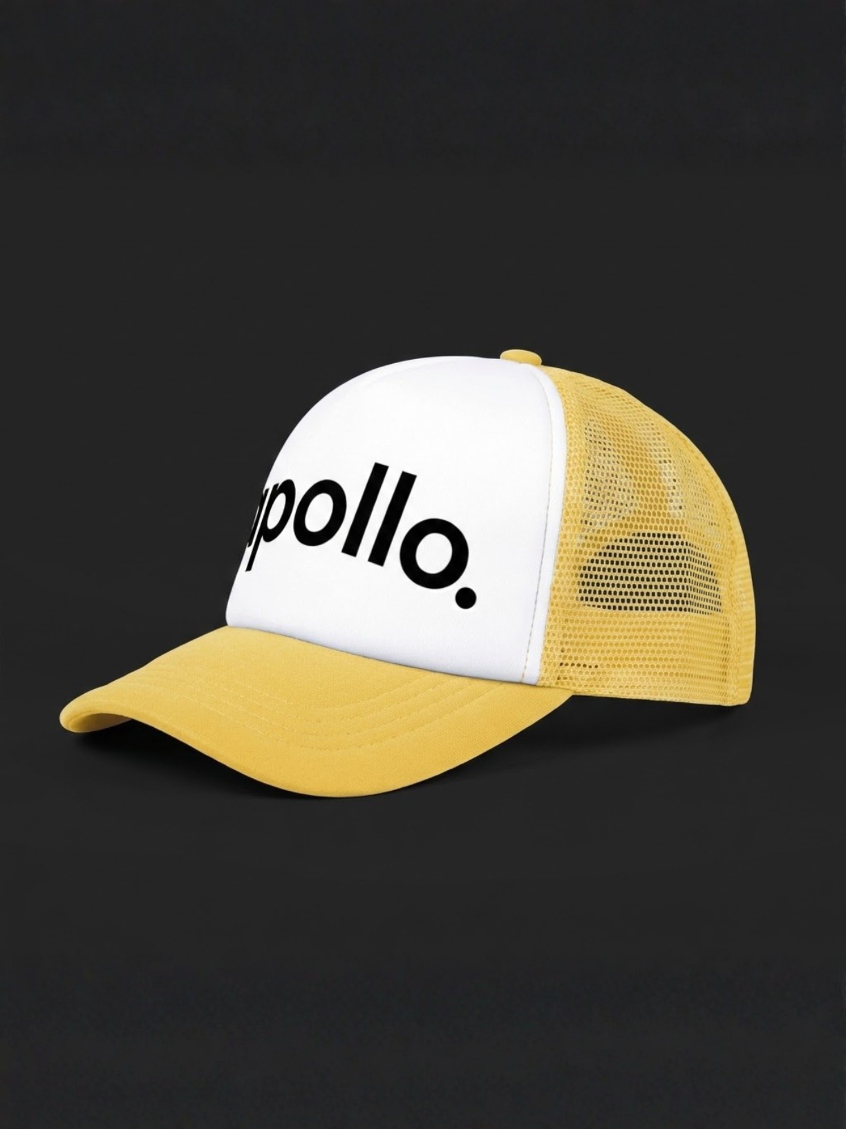 Yellow and White Colorblock Trucker Hat - Casual Streetwear Cap