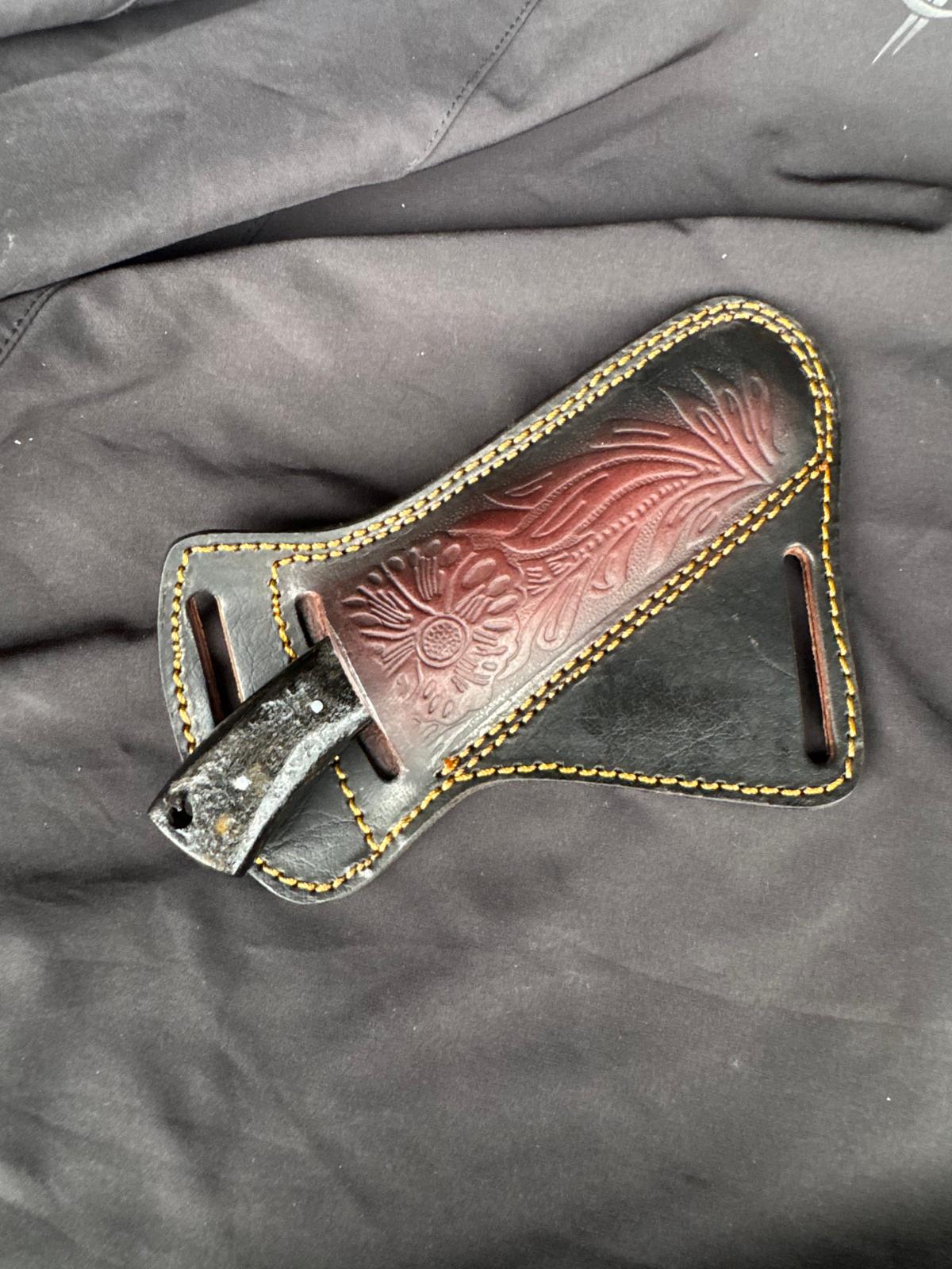 Titan "Sierra Turquoise" Ram Horn Skinner | High Carbon RASP Steel Blade, Turquoise Inlay TIK-007