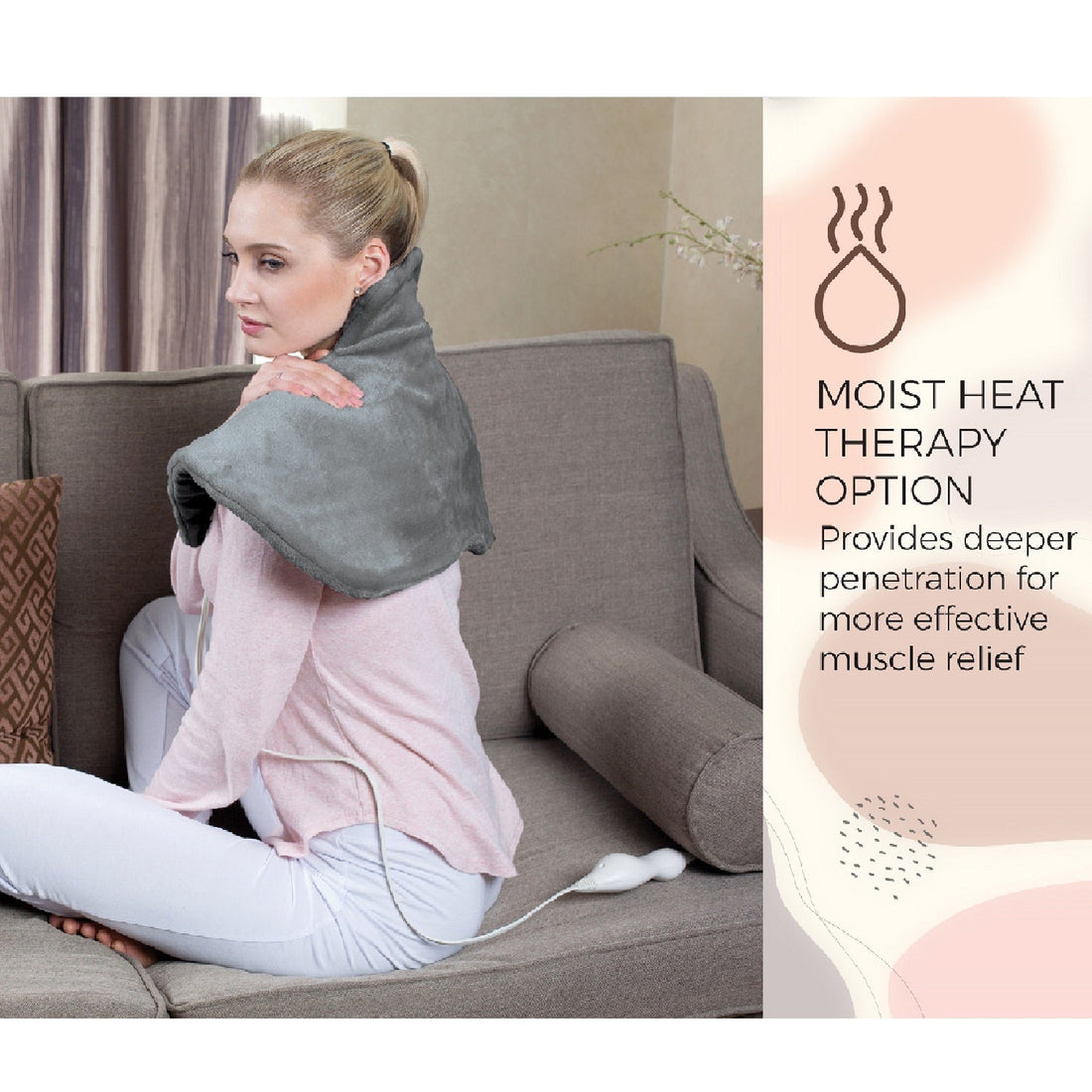 Electric Neck & Shoulder Heating Pad + Memory Foam Travel Pillow