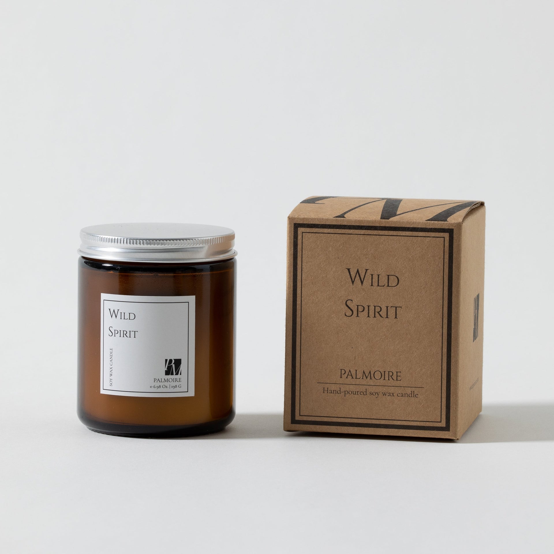 Wild Spirit Amber Jar Soy Wax Candle with Earthy Patchouli Scent - Image 2