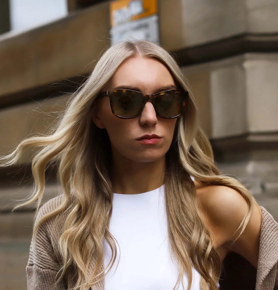 The Emery Oversized Rye Tort Sunglasses with Polarized Lenses