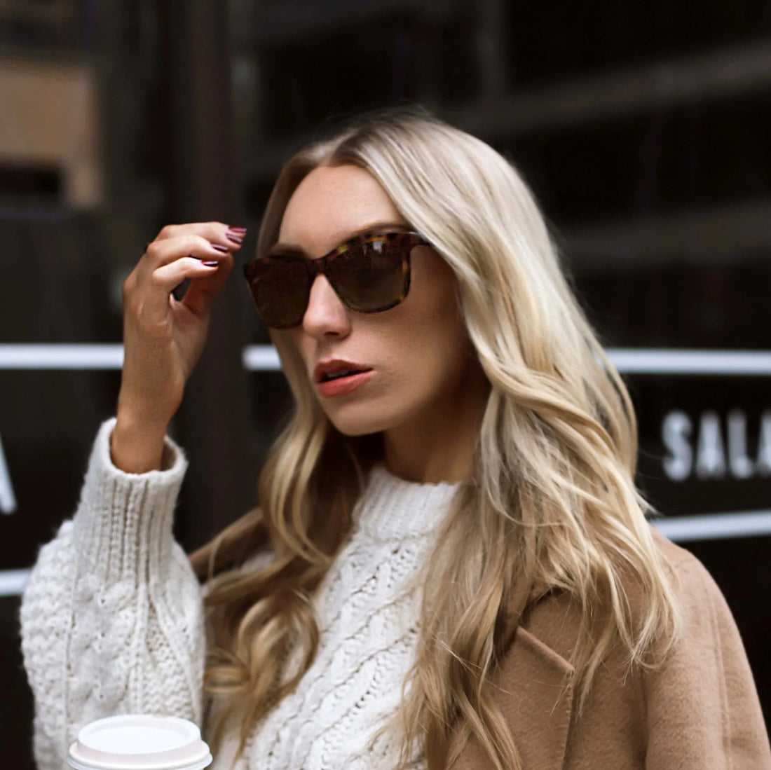 The Emery Oversized Rye Tort Sunglasses with Polarized Lenses