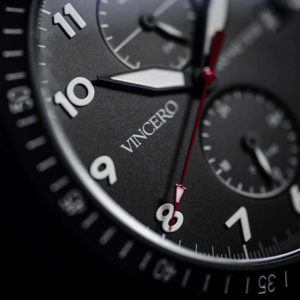 Altitude Pilot Watch - Matte Black and Red Dual Time Zone Watch