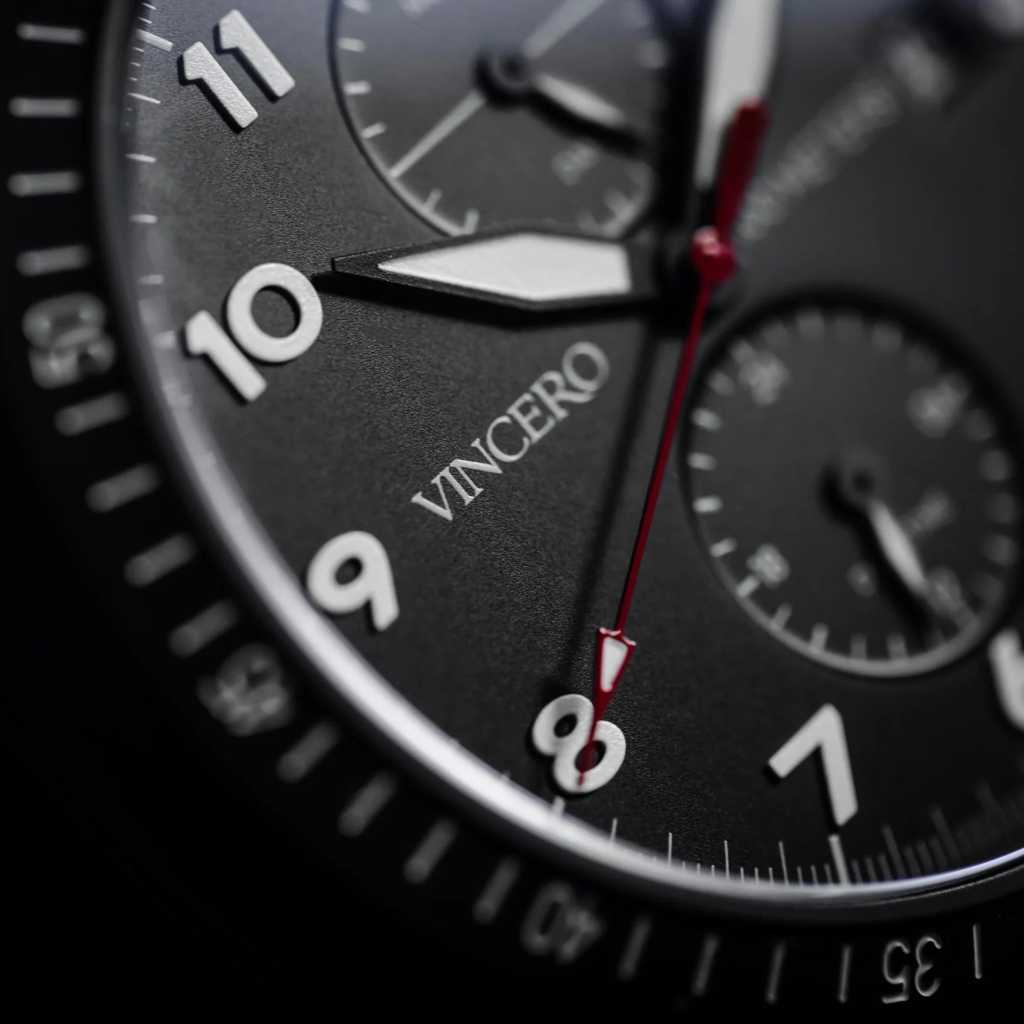 Altitude Pilot Watch - Matte Black and Red Dual Time Zone Watch