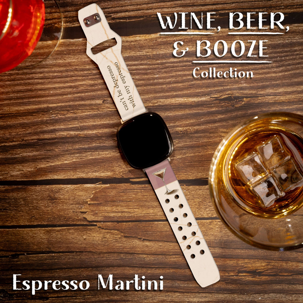 Wine Beer & Booze Champagne Watch Band for Fitbit Versa 3 Sense