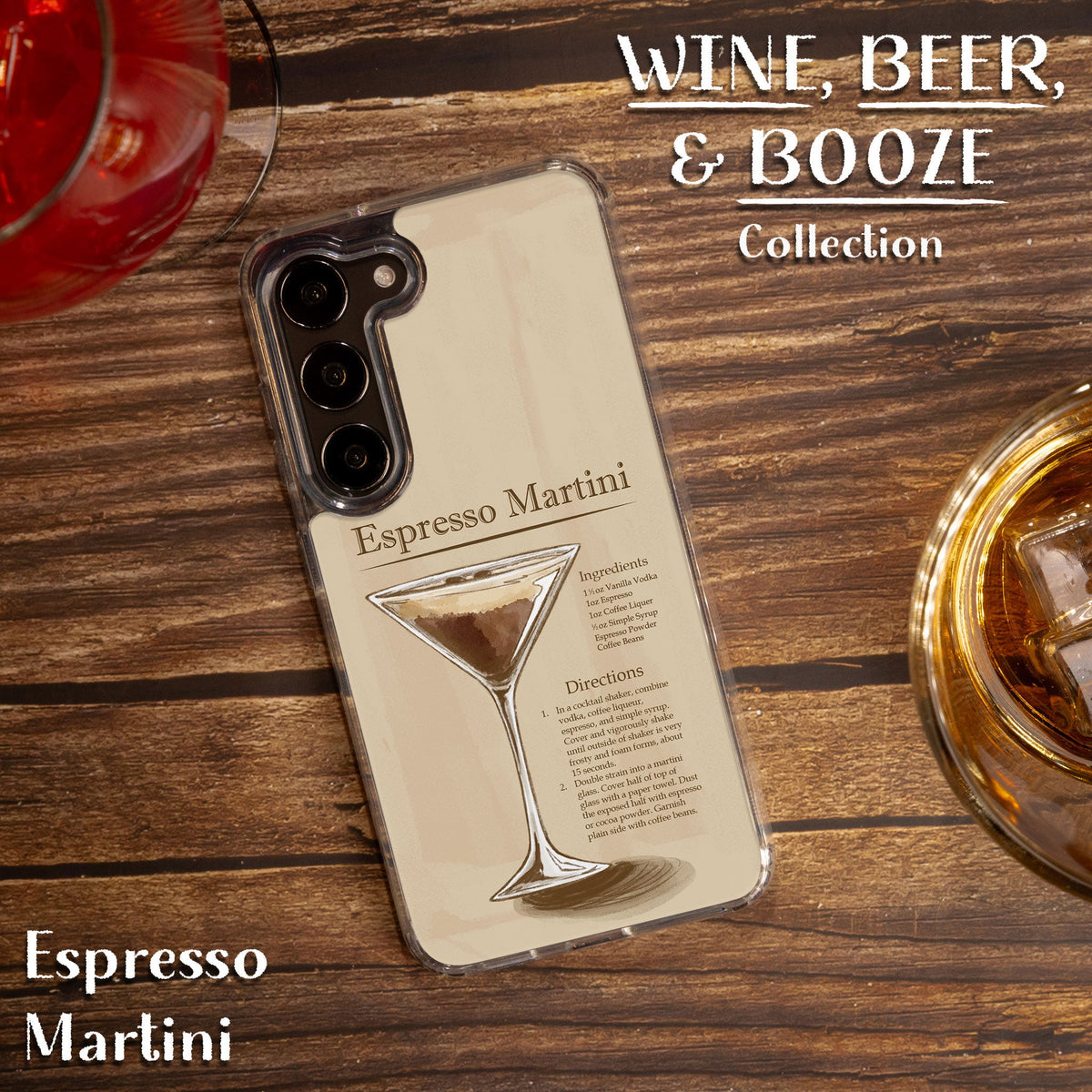 Wine, Beer & Booze Print Case for Samsung Galaxy S22, S22+, S22 Ultra