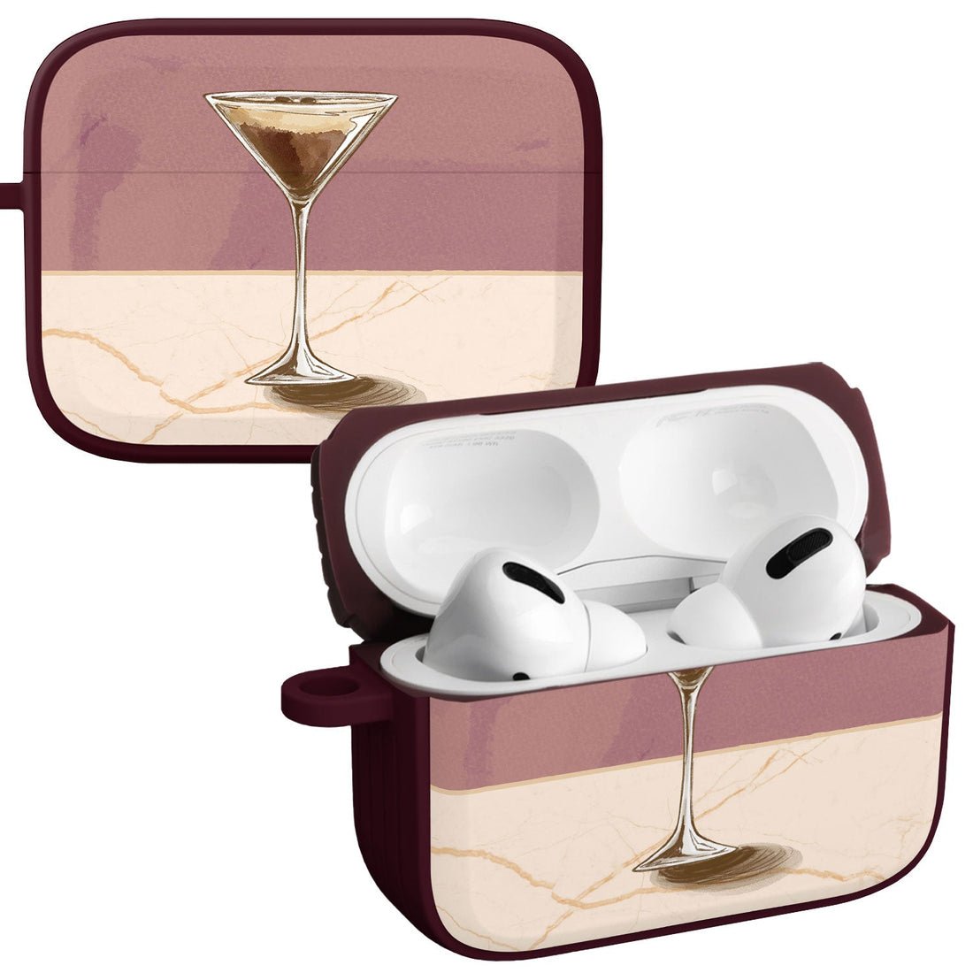 Wine, Beer & Booze AirPods Pro 1 & 2 Protective Case with Carabiner