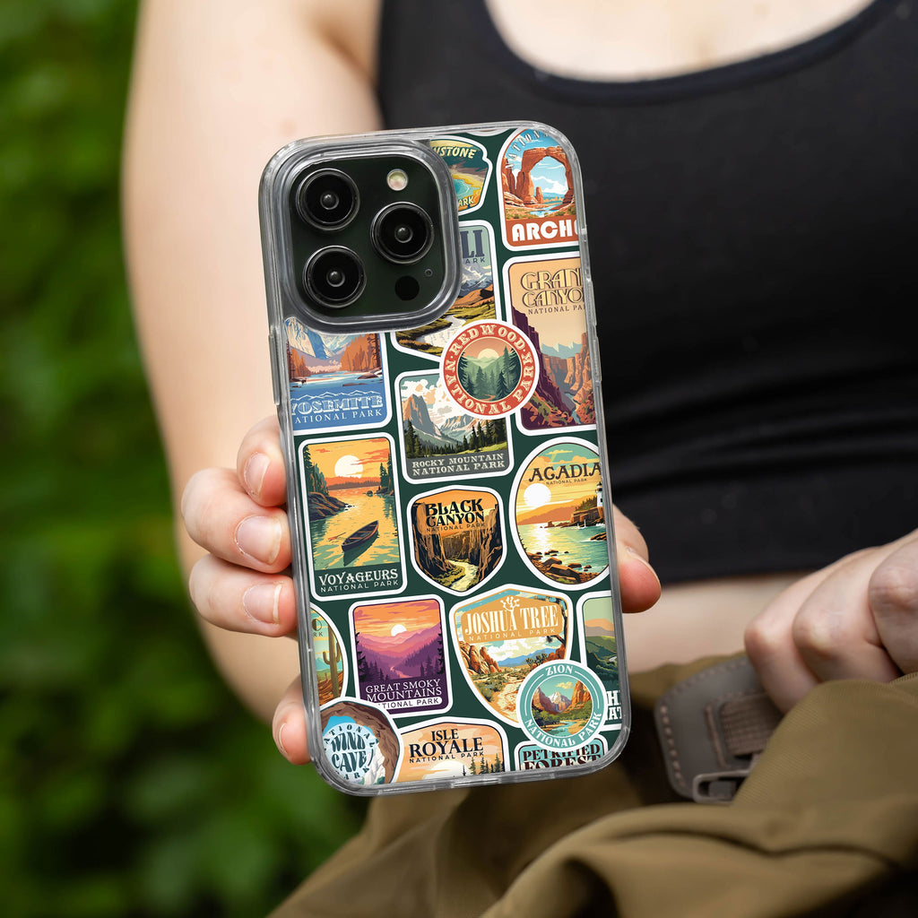 National Parks Stickers HD Apple iPhone 16 Mag-Safe Phone Case