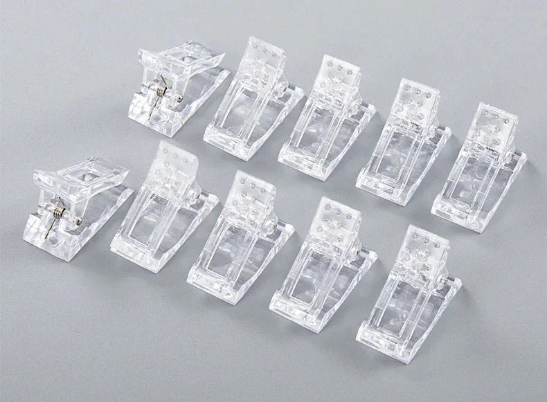 10 PCS Nail Tips Clip Quick Building Poly Builder Gel DIY Extension Clamp Clips
