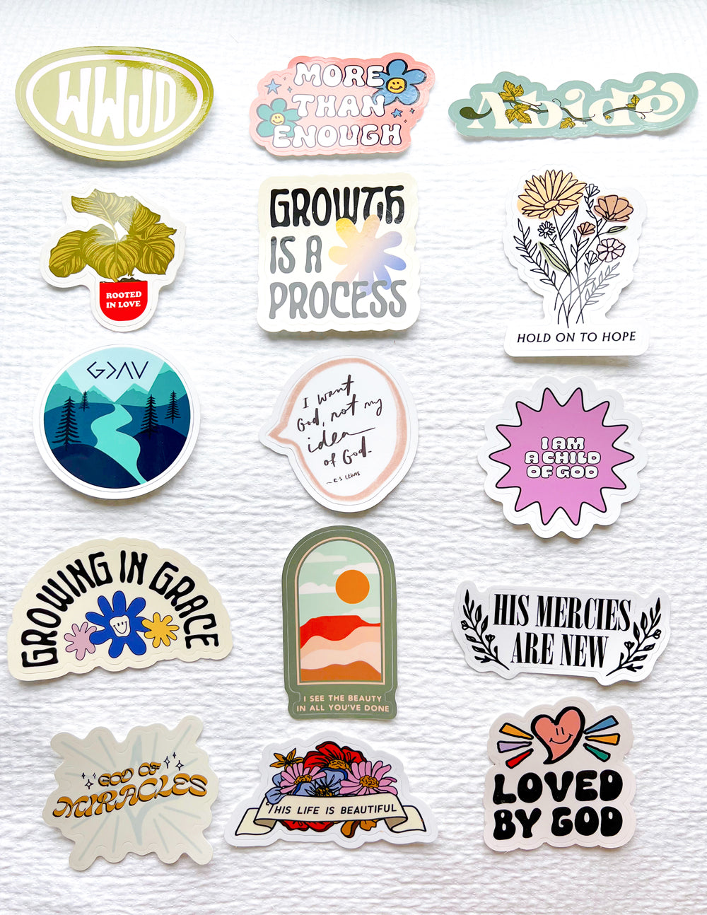 50 Random Stickers Assortment - Vibrant Retro & Bohemian Decals