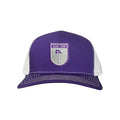 SFA Lumberjacks Axe'em Shield patch on a curved bill mesh snapback hat.
