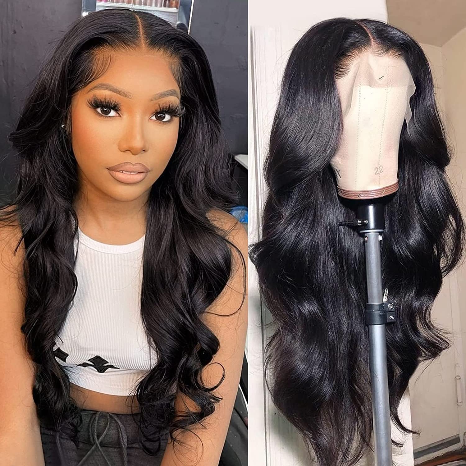 Full Lace Human Hair Wig in Natural Black