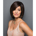 A close-up of a 100% human hair bang top piece with a natural-looking monofilament base.