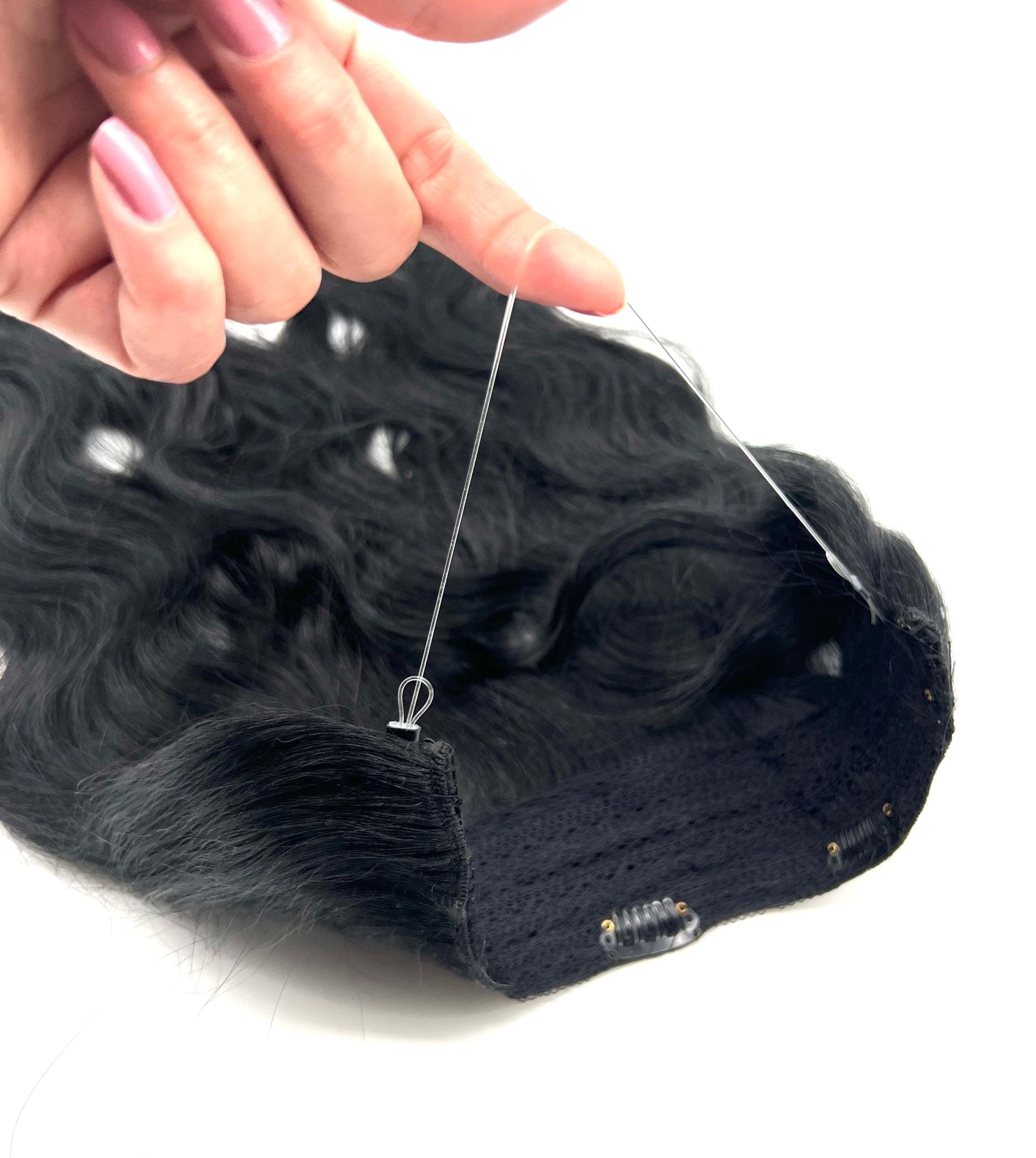 18" Halo Body Wave Human Hair Extensions with Clip - Black, Blonde