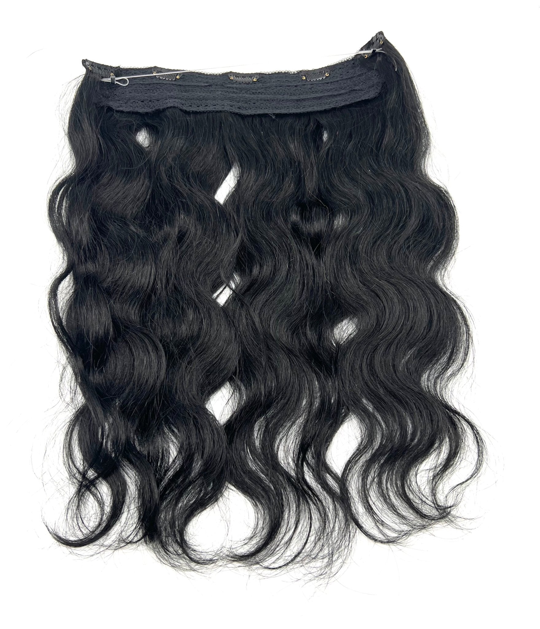 18" Halo Body Wave Human Hair Extensions with Clip - Black, Blonde