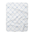 Three Bees Trellis Bow Cozy Sherpa Fleece Blanket - Blue