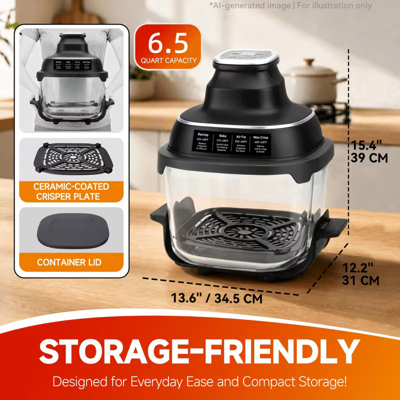 12-in-1 Multi-Function Visual Glass Air Fryer with Viewing Window
