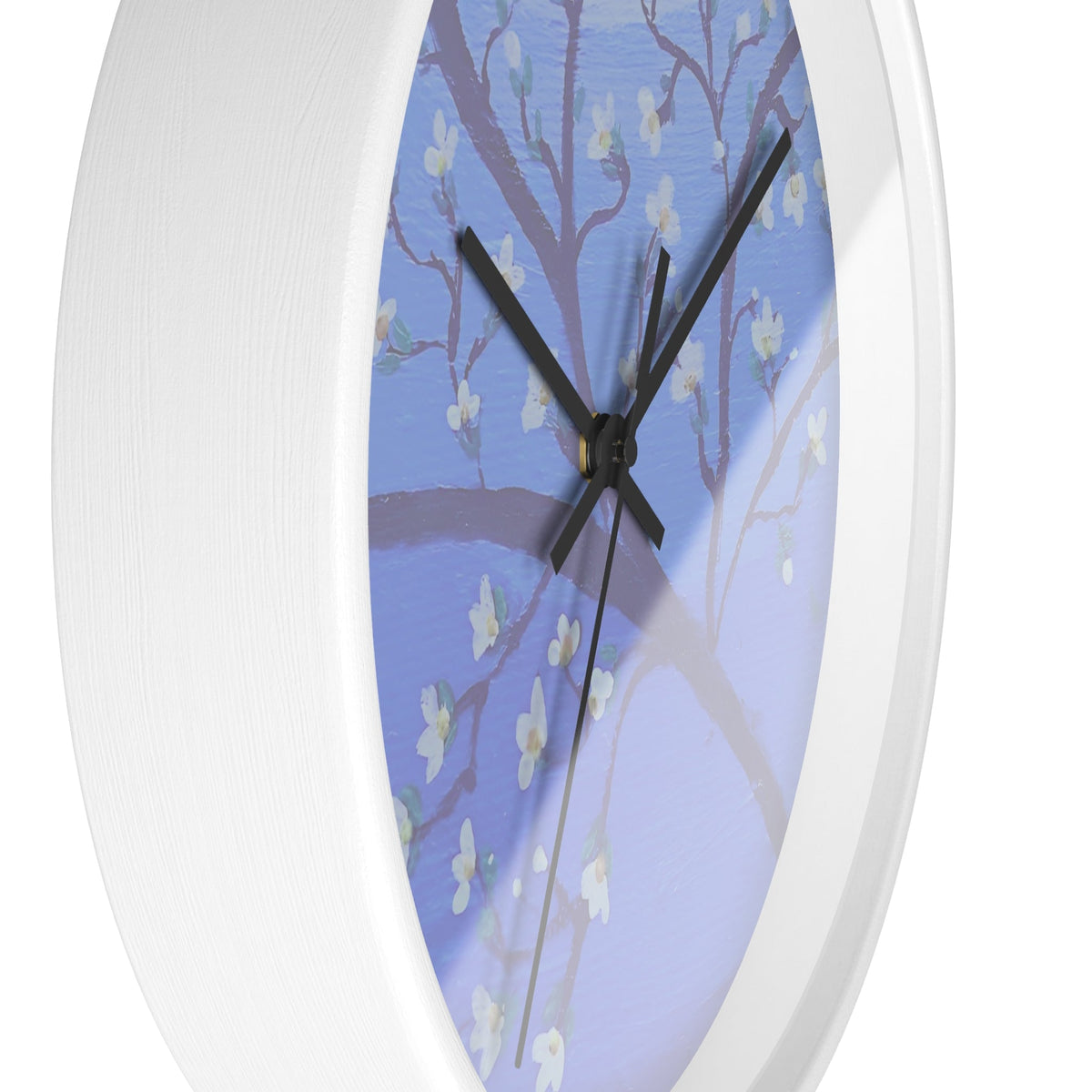 White Blossom Wall Clock