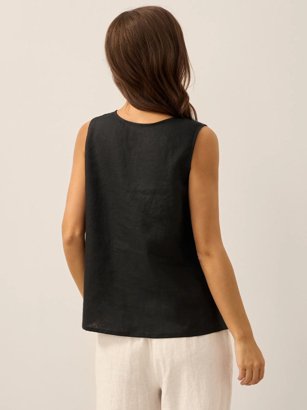 100% Linen Sleeveless Button Down Tank Top for Summer