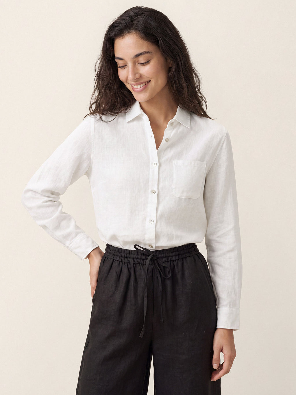 100% Linen Classic Shirt Top SAVANNAH