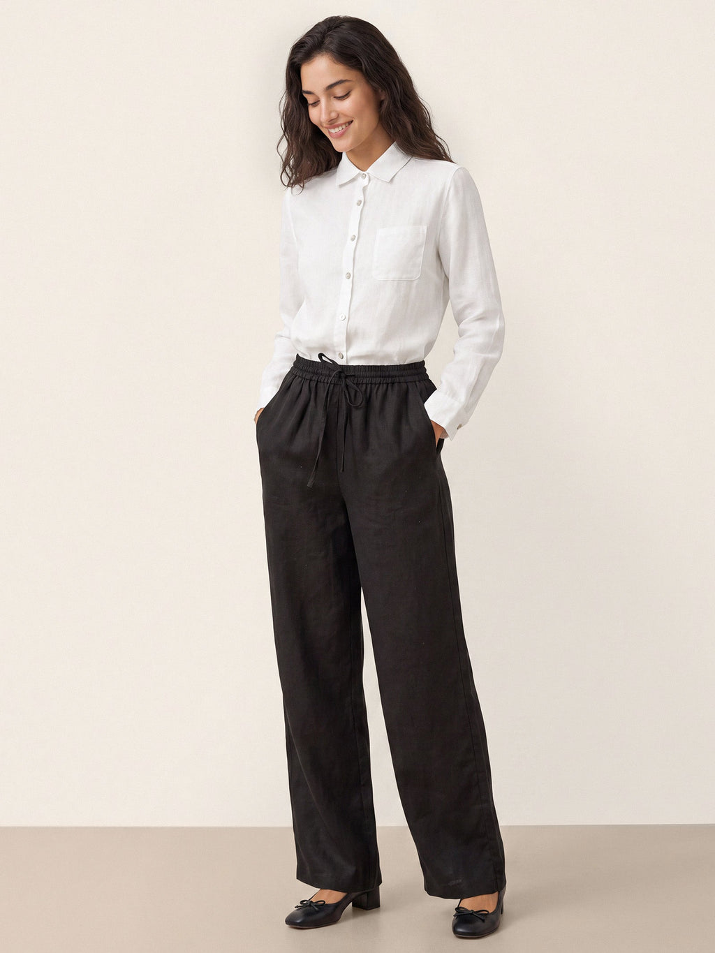 100% Linen Classic Shirt Top SAVANNAH