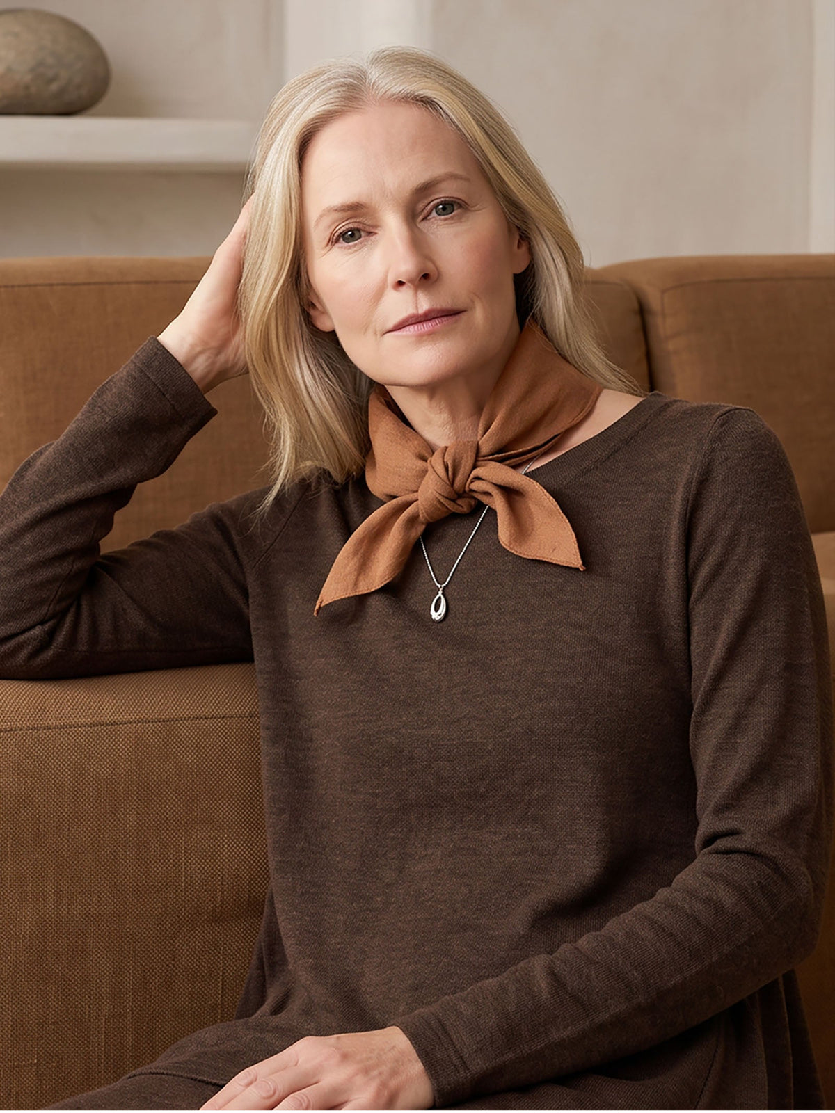 100% Linen Hand-Stitched Square Scarf