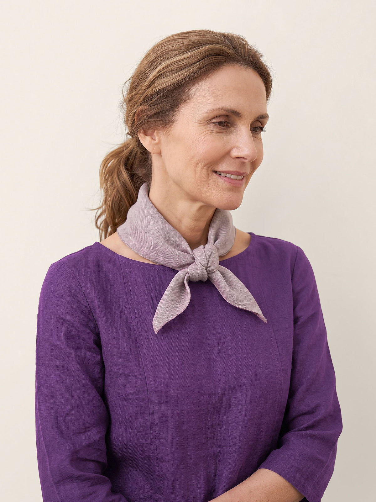 100% Linen Hand-Stitched Square Scarf