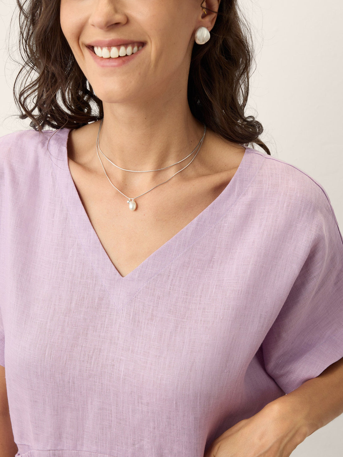 100% Linen Sculpted Waist Batwing Midi Dress TIVIA