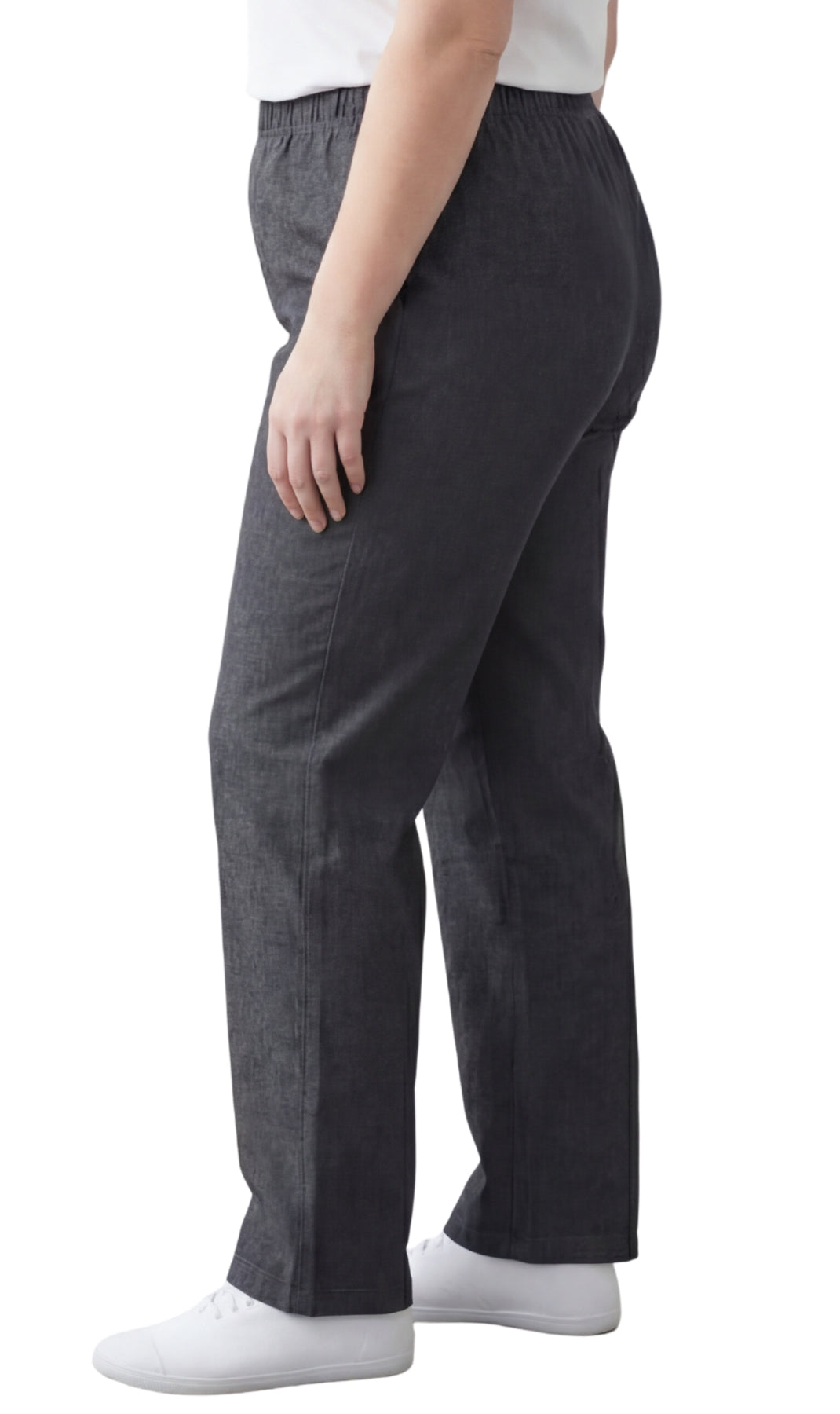 Women's Lightweight Pull-On Denim Jeans Relaxed Straight Leg