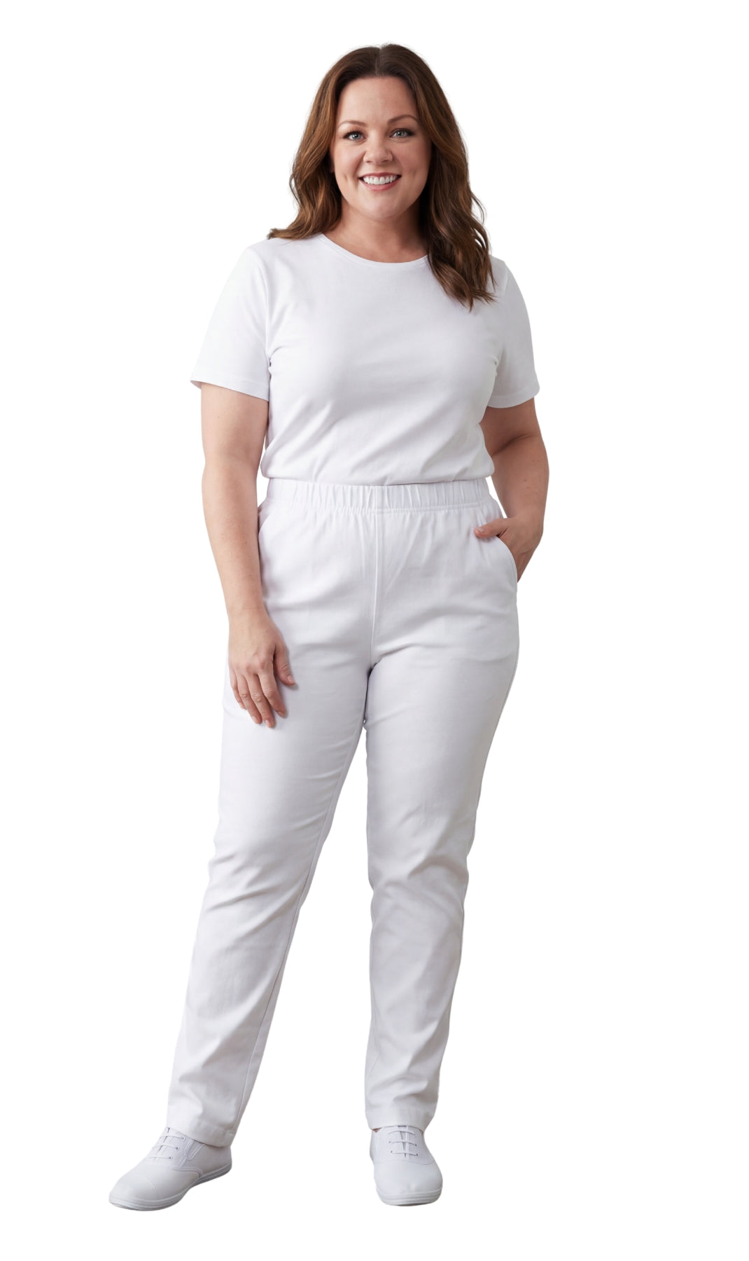 Women's Lightweight Pull-On Denim Jeans Relaxed Straight Leg