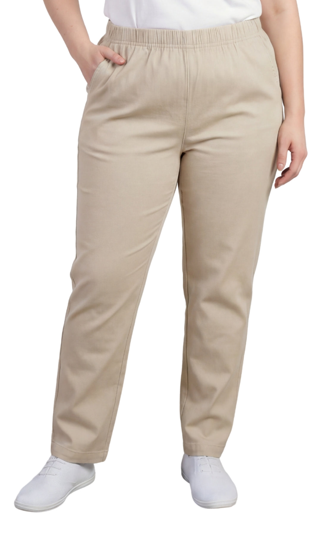Women's Lightweight Pull-On Denim Jeans Relaxed Straight Leg