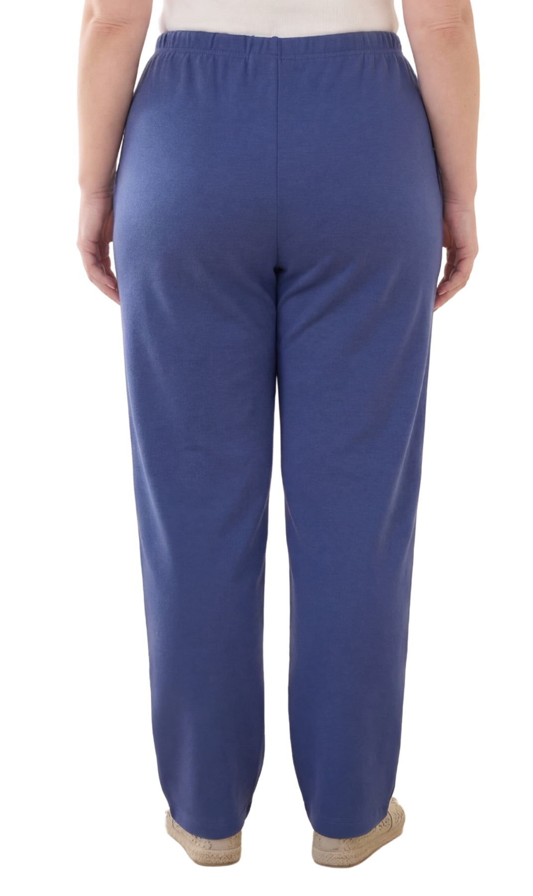 Women's Pull-On Flat Front Knit Pants with Elastic Waist