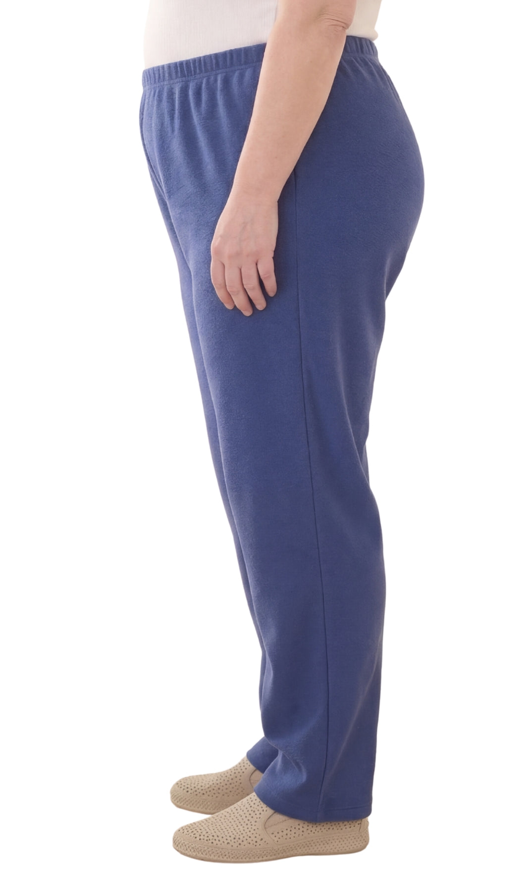 Women's Pull-On Flat Front Knit Pants with Elastic Waist