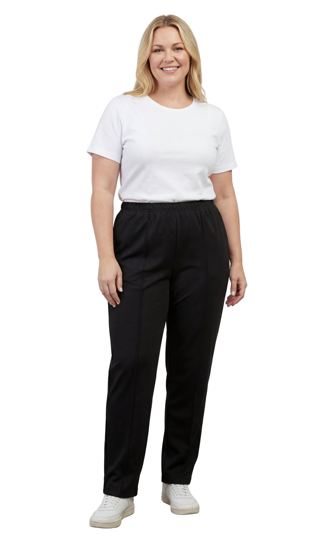Women's Classic Pull-On Poly Knit Elastic Waist Dress Slacks