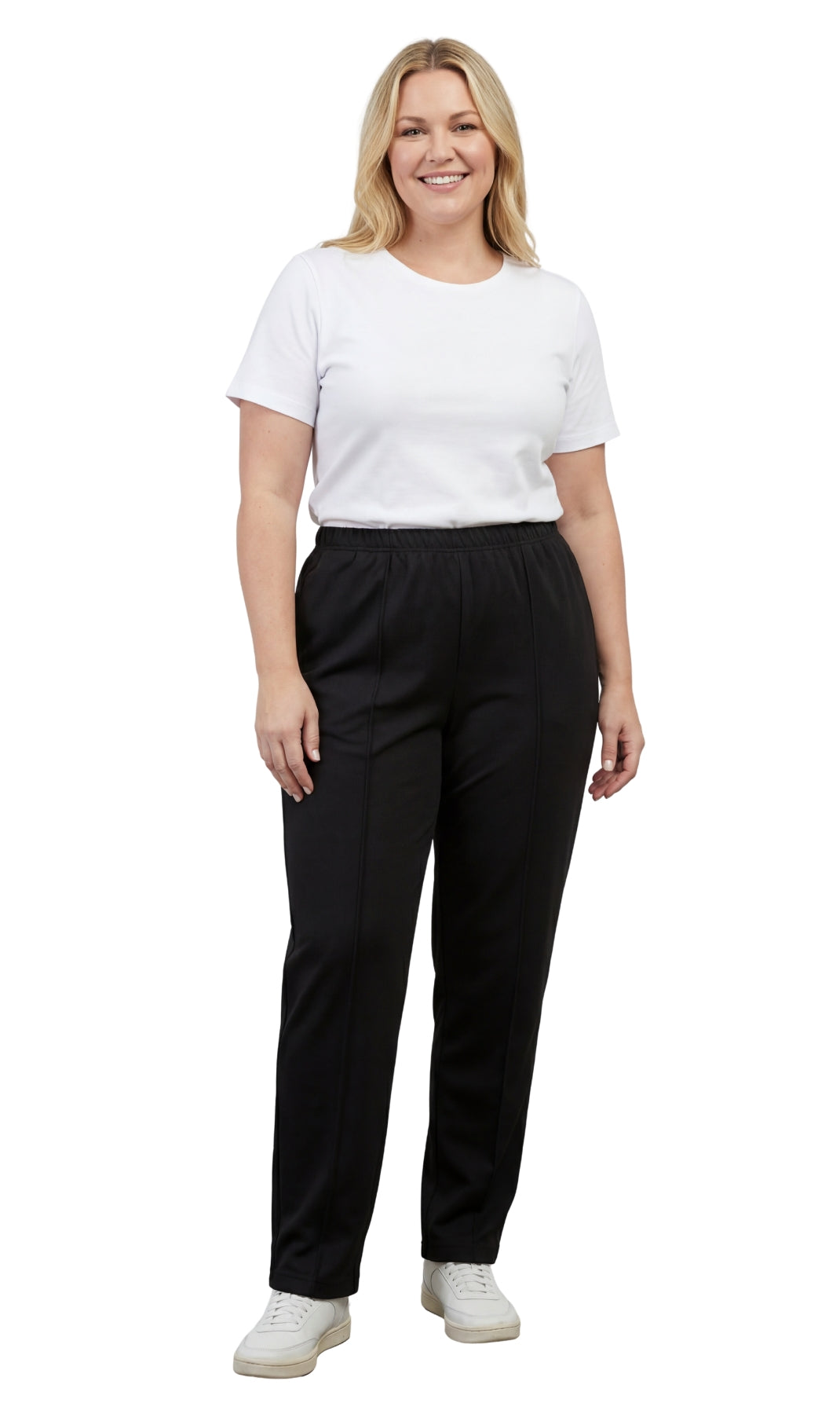 Women's Classic Pull-On Poly Knit Elastic Waist Dress Slacks