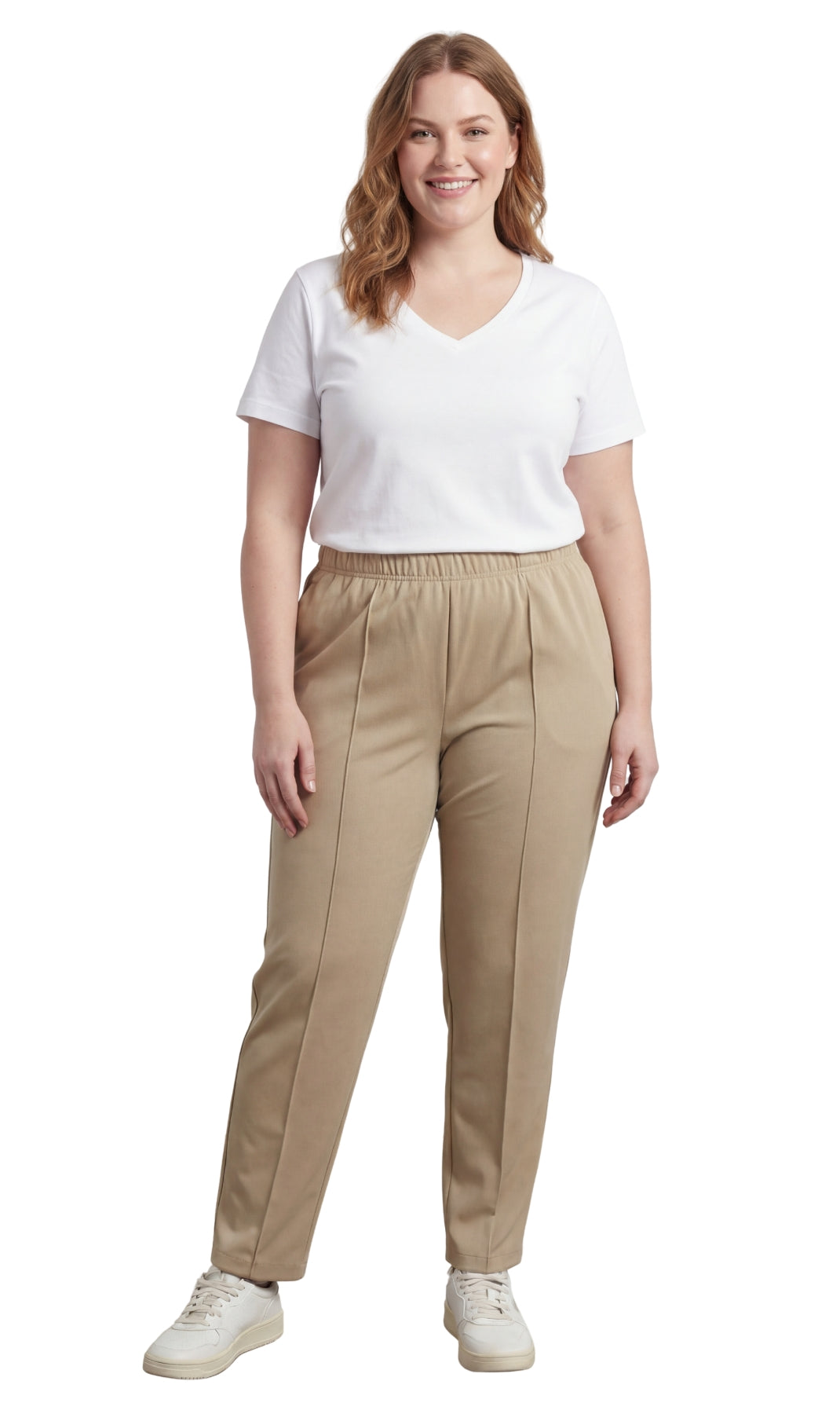 Women's Classic Pull-On Poly Knit Elastic Waist Dress Slacks