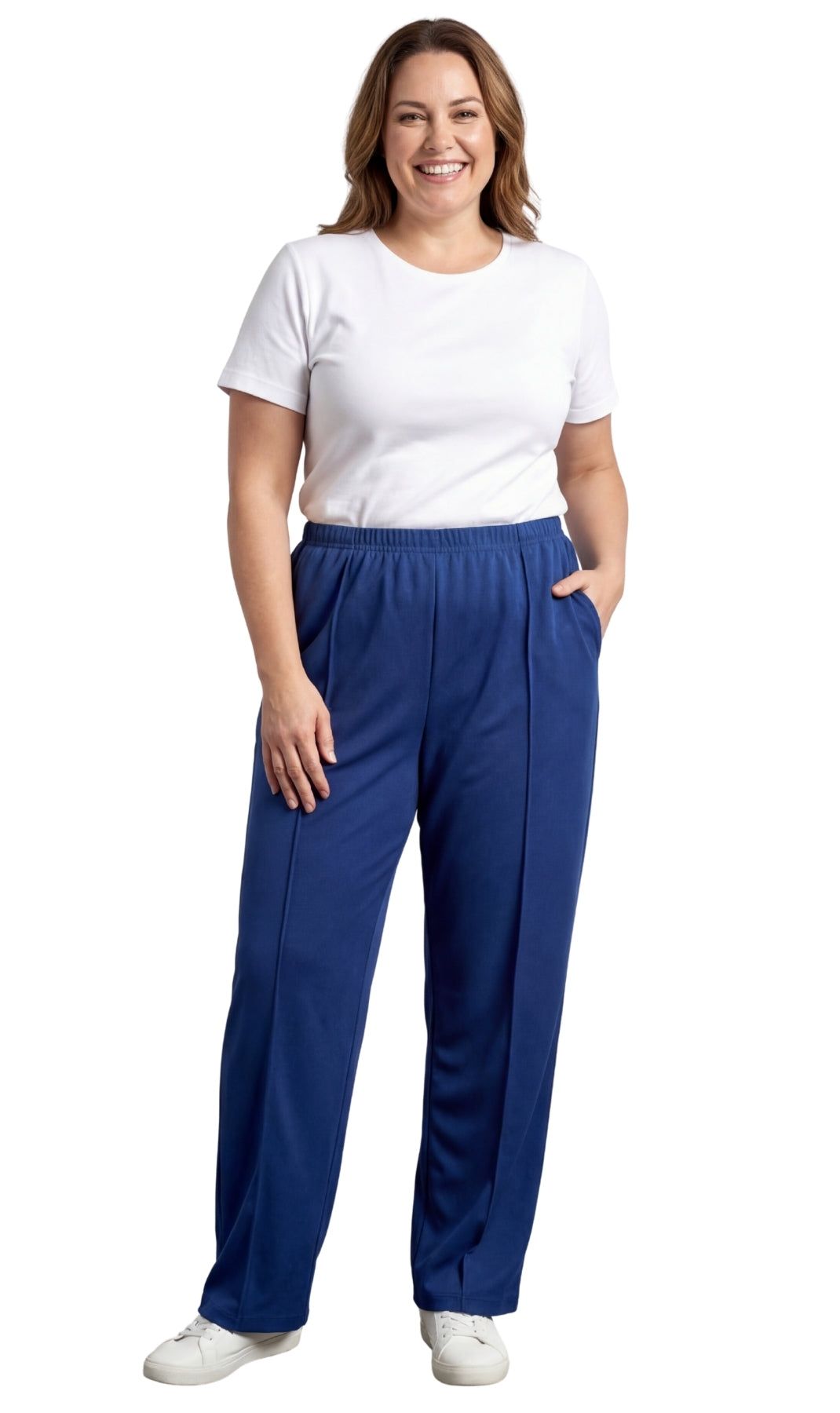 Women's Classic Pull-On Poly Knit Elastic Waist Dress Slacks