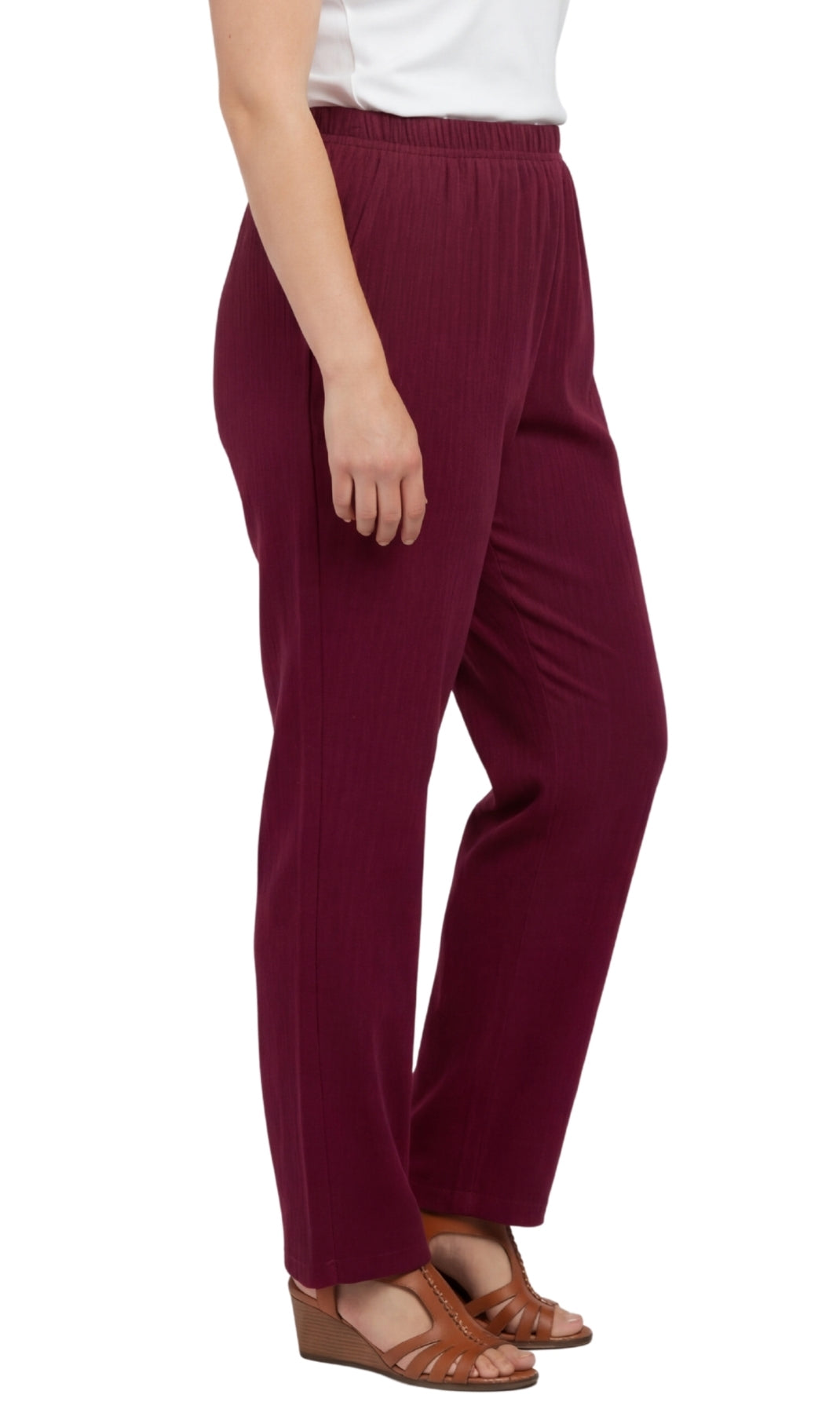 Women's Fine Wale Corduroy Pull-On Pants with Covered Elastic