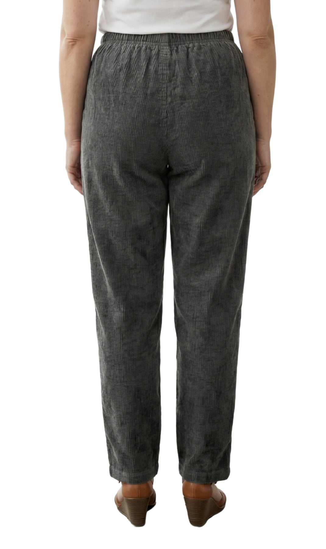 Women's Fine Wale Corduroy Pull-On Pants with Covered Elastic