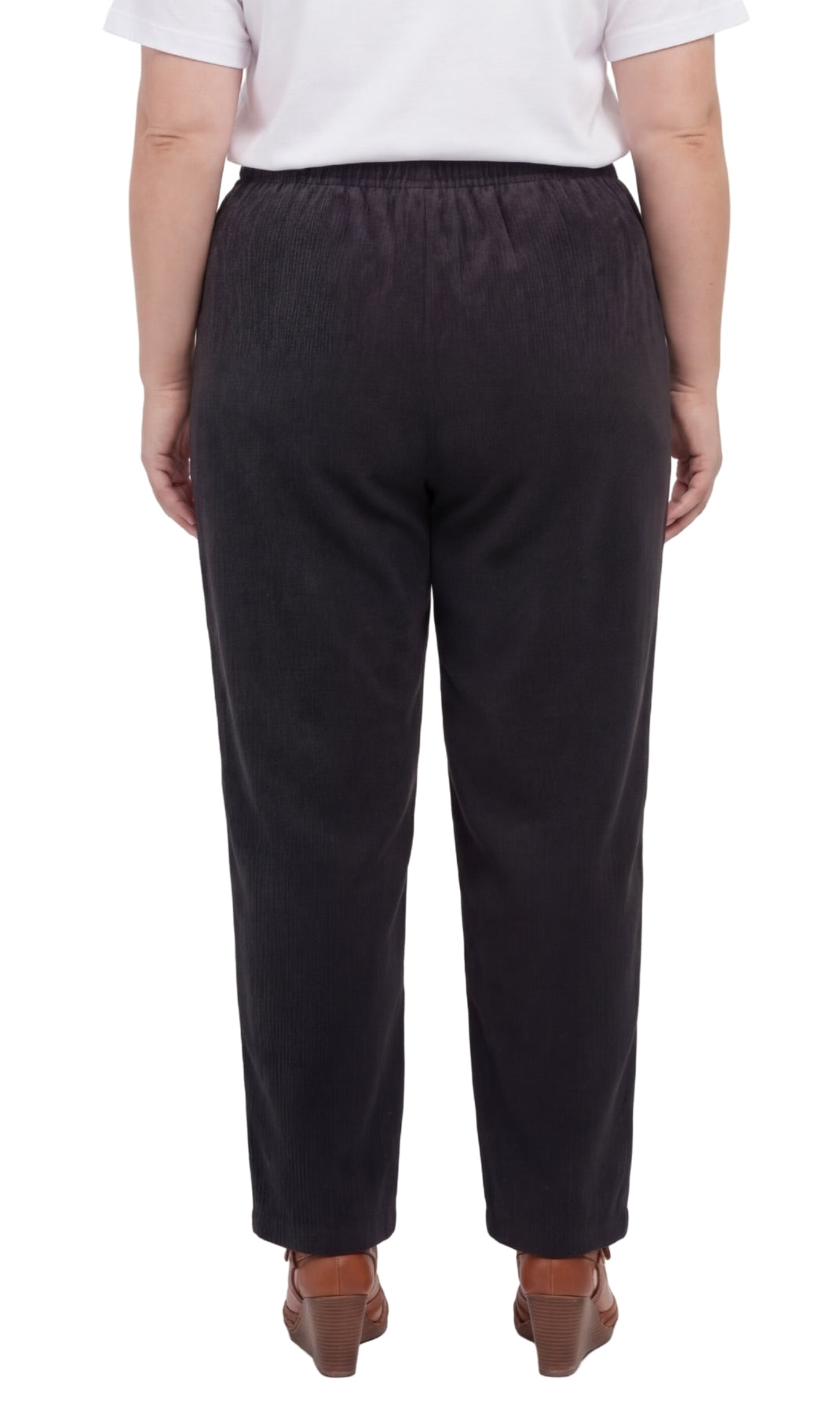 Women's Fine Wale Corduroy Pull-On Pants with Covered Elastic