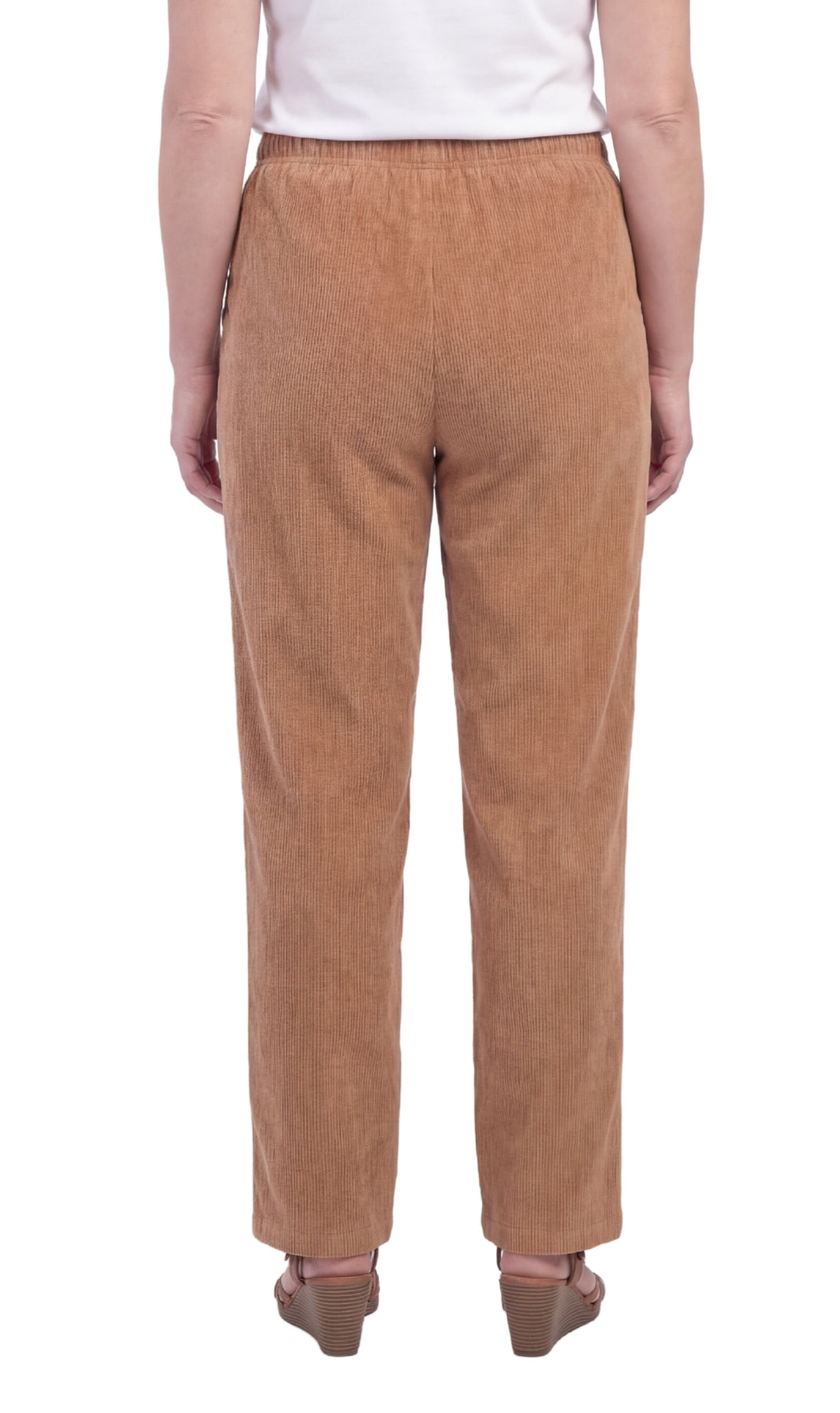 Women's Fine Wale Corduroy Pull-On Pants with Covered Elastic