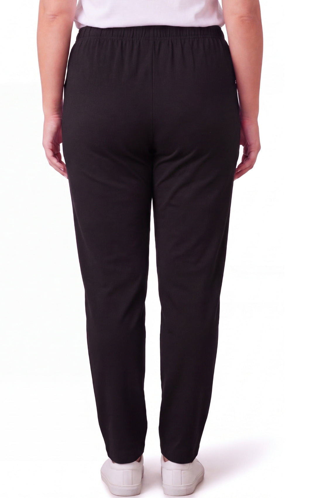 Women's High-Waisted Premium Cotton Stretch Leggings in Dressy Black